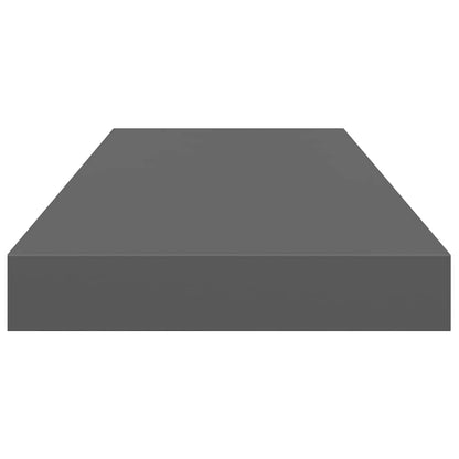 Floating Wall Shelves 4 pcs High Gloss Grey 60x23.5x3.8 cm MDF