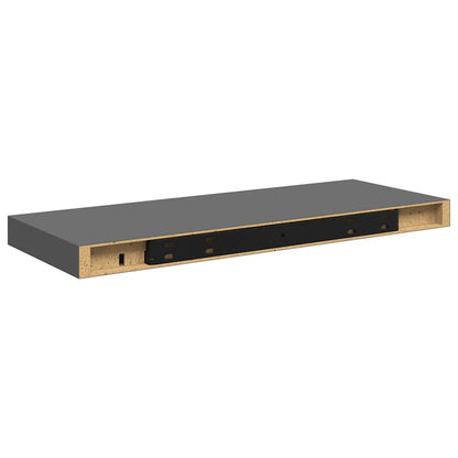 Floating Wall Shelves 4 pcs High Gloss Grey 60x23.5x3.8 cm MDF