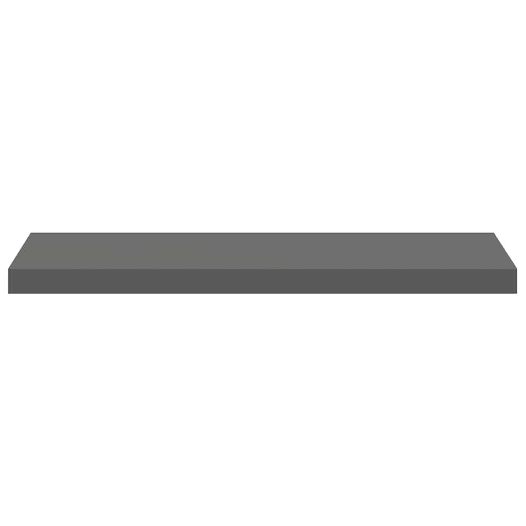 Floating Wall Shelves 2 pcs High Gloss Grey 80x23.5x3.8 cm MDF