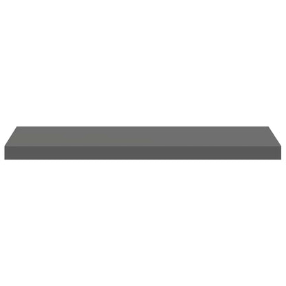 Floating Wall Shelves 2 pcs High Gloss Grey 80x23.5x3.8 cm MDF