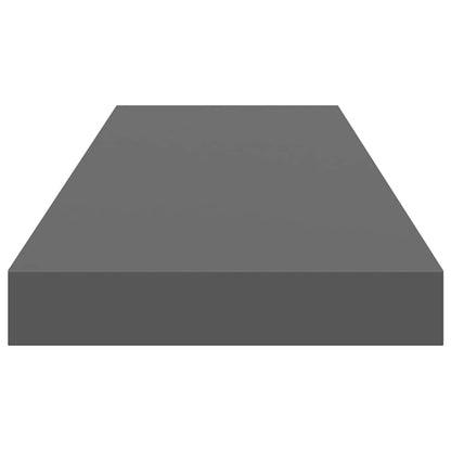 Floating Wall Shelves 4 pcs High Gloss Grey 80x23.5x3.8 cm MDF