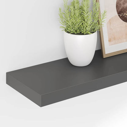 Floating Wall Shelf High Gloss Grey 90x23.5x3.8 cm MDF