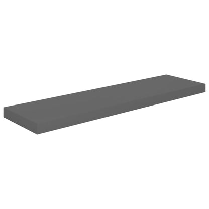 Floating Wall Shelves 2 pcs High Gloss Grey 90x23.5x3.8 cm MDF