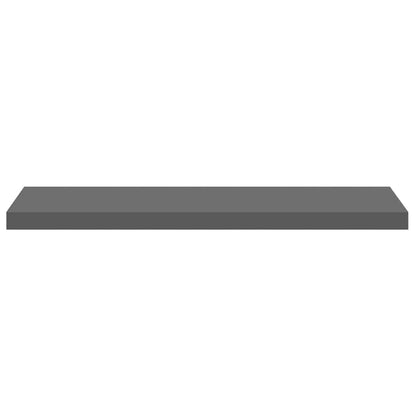 Floating Wall Shelves 2 pcs High Gloss Grey 90x23.5x3.8 cm MDF