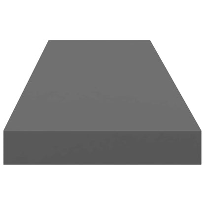 Floating Wall Shelves 4 pcs High Gloss Grey 90x23.5x3.8 cm MDF