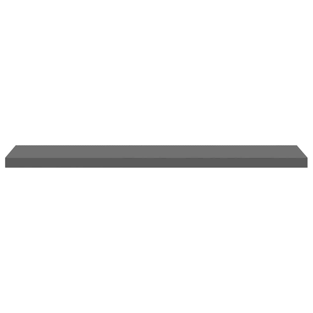 Floating Wall Shelves 2 pcs High Gloss Grey 120x23.5x3.8 cm MDF