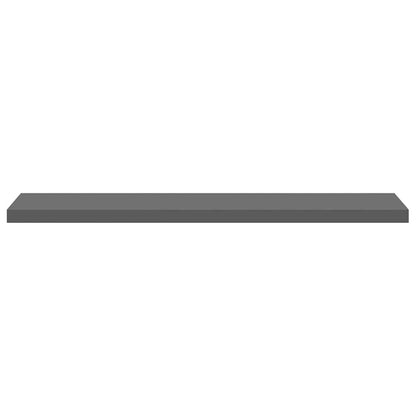 Floating Wall Shelves 2 pcs High Gloss Grey 120x23.5x3.8 cm MDF