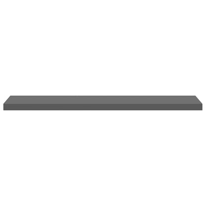 Floating Wall Shelves 4 pcs High Gloss Grey 120x23.5x3.8 cm MDF