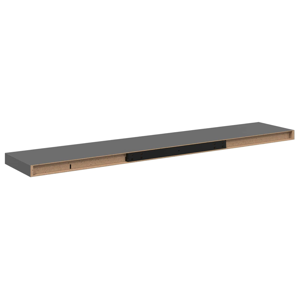 323801 vidaXL Floating Wall Shelves 4 pcs High Gloss Grey 120x23,5x3,8 cm MDF