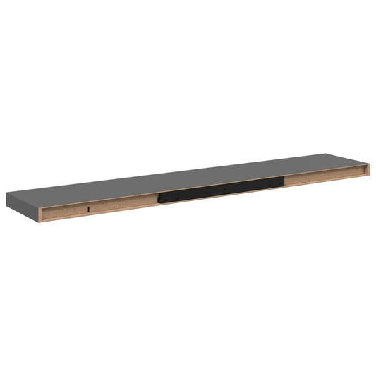 323801 vidaXL Floating Wall Shelves 4 pcs High Gloss Grey 120x23,5x3,8 cm MDF