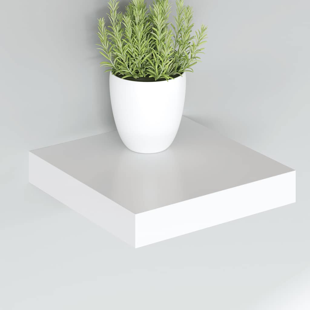 Floating Wall Shelf White 23x23.5x3.8 cm MDF