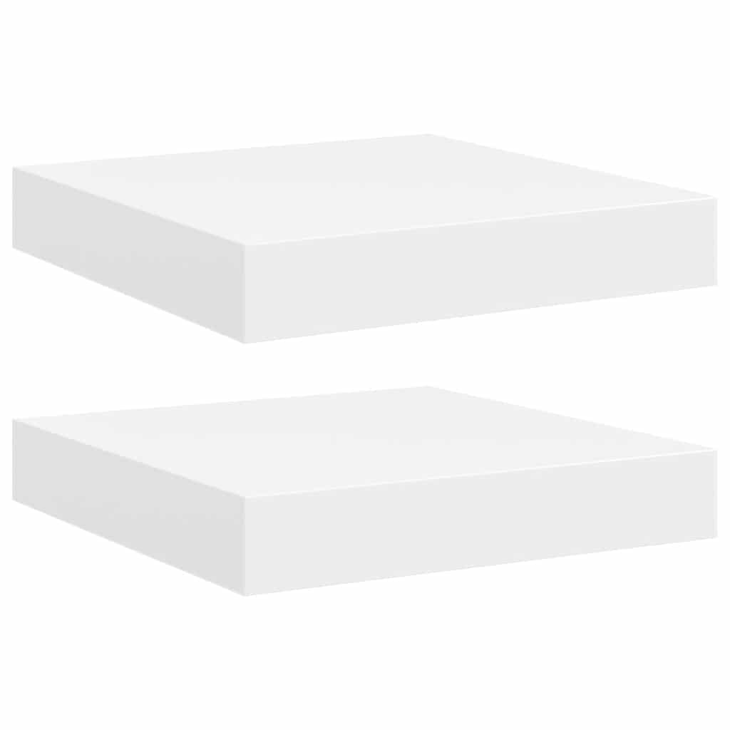 Floating Wall Shelves 2 pcs White 23x23.5x3.8 cm MDF