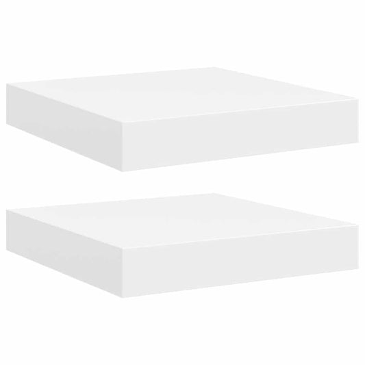 Floating Wall Shelves 2 pcs White 23x23.5x3.8 cm MDF