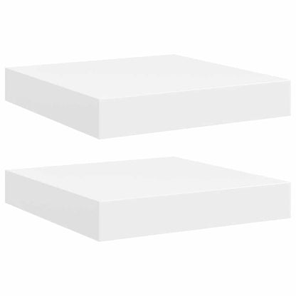 Floating Wall Shelves 2 pcs White 23x23.5x3.8 cm MDF