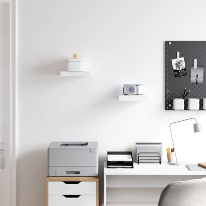 Floating Wall Shelves 2 pcs White 23x23.5x3.8 cm MDF