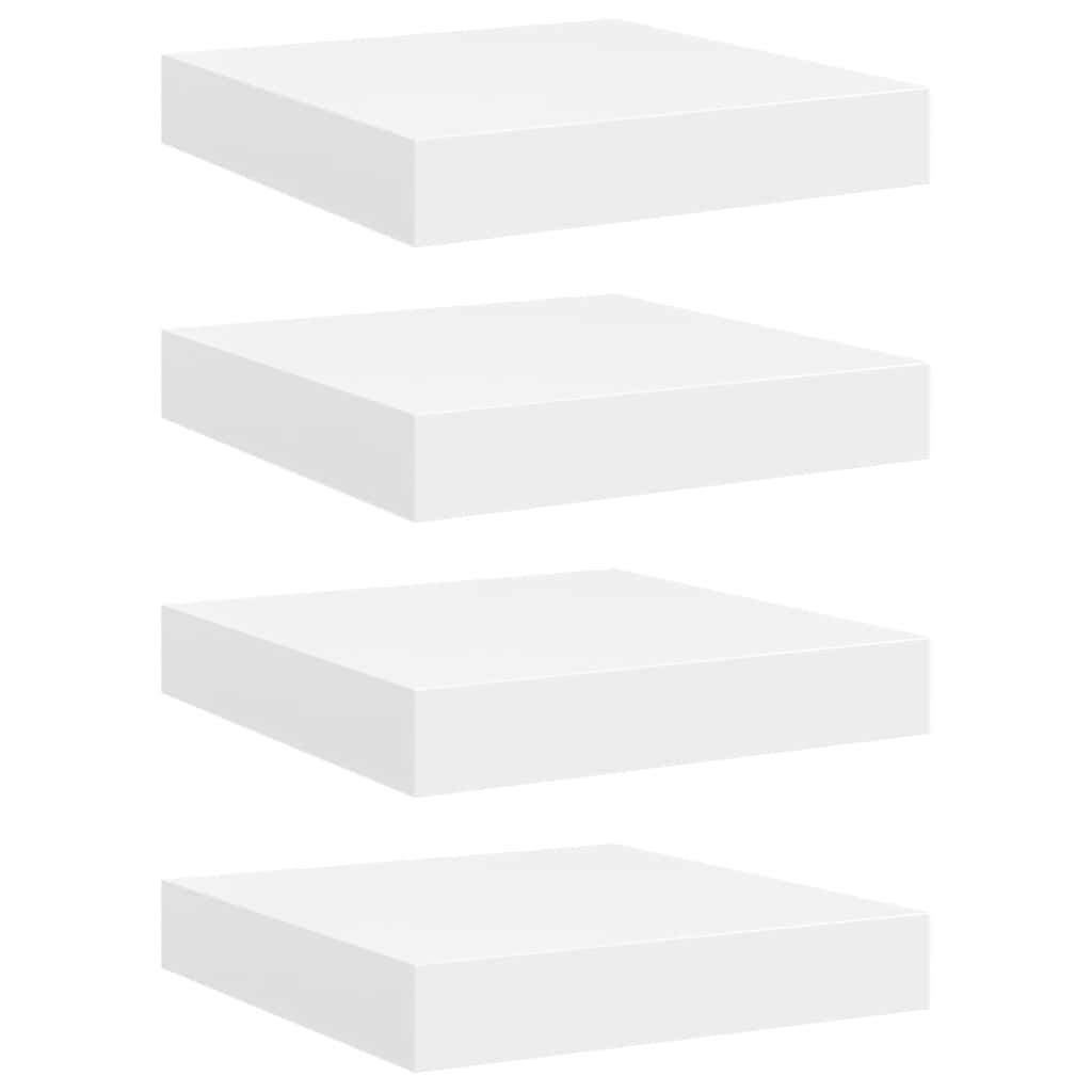 Floating Wall Shelves 4 pcs White 23x23.5x3.8 cm MDF