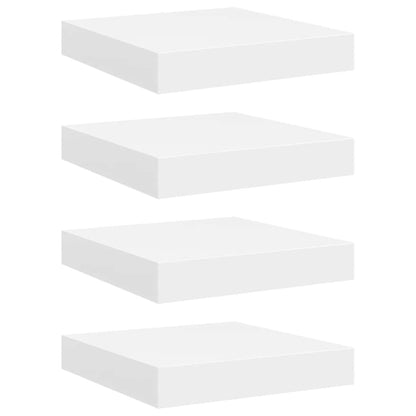 Floating Wall Shelves 4 pcs White 23x23.5x3.8 cm MDF
