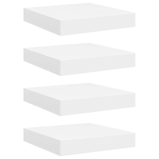 Floating Wall Shelves 4 pcs White 23x23.5x3.8 cm MDF