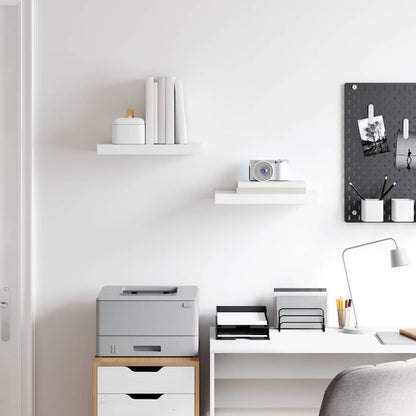 Floating Wall Shelves 2 pcs White 40x23x3.8 cm MDF