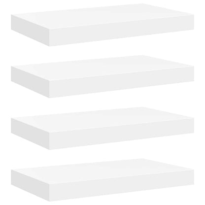 Floating Wall Shelves 4 pcs White 40x23x3.8 cm MDF