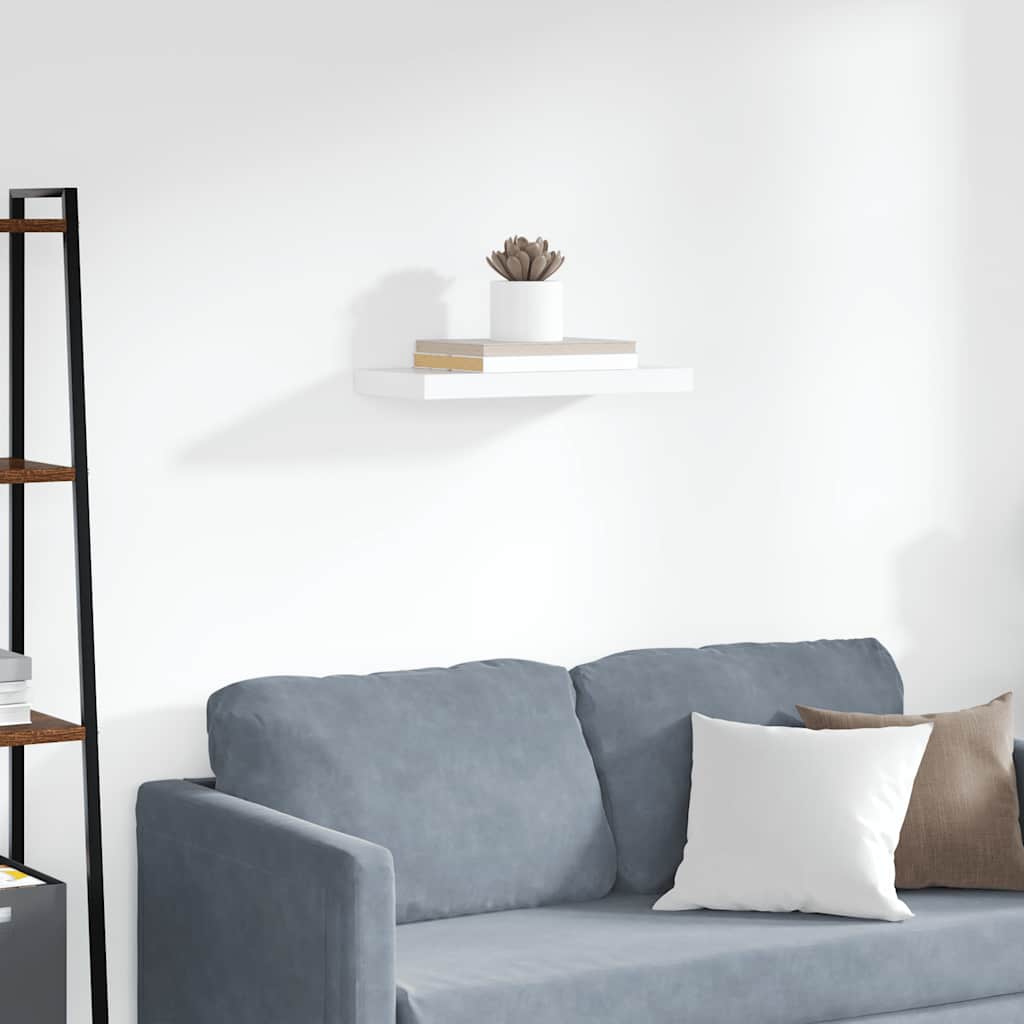 Floating Wall Shelf White 50x23x3.8 cm MDF