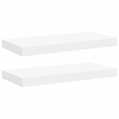 Floating Wall Shelves 2 pcs White 50x23x3.8 cm MDF