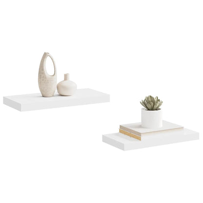 Floating Wall Shelves 2 pcs White 50x23x3.8 cm MDF