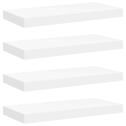 Floating Wall Shelves 4 pcs White 50x23x3.8 cm MDF