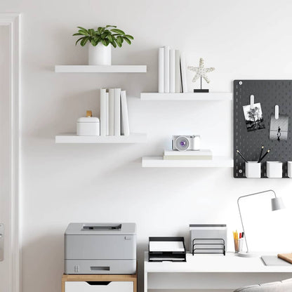 Floating Wall Shelves 4 pcs White 50x23.5x3.8 cm MDF
