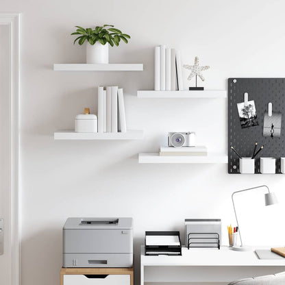 Floating Wall Shelves 4 pcs White 50x23x3.8 cm MDF
