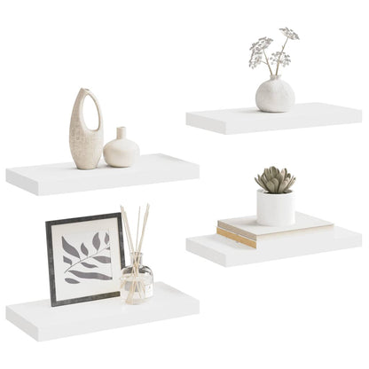 Floating Wall Shelves 4 pcs White 50x23.5x3.8 cm MDF