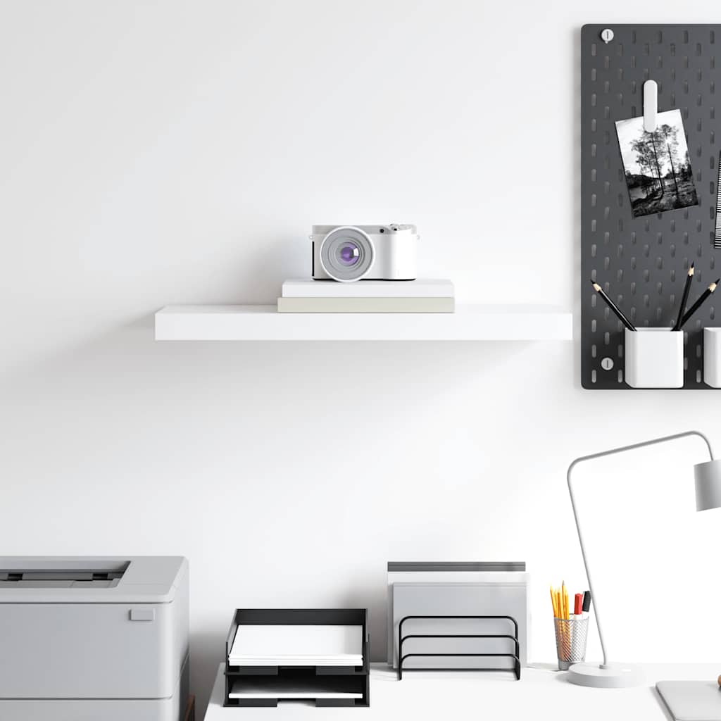 Floating Wall Shelf White 60x23.5x3.8 cm MDF