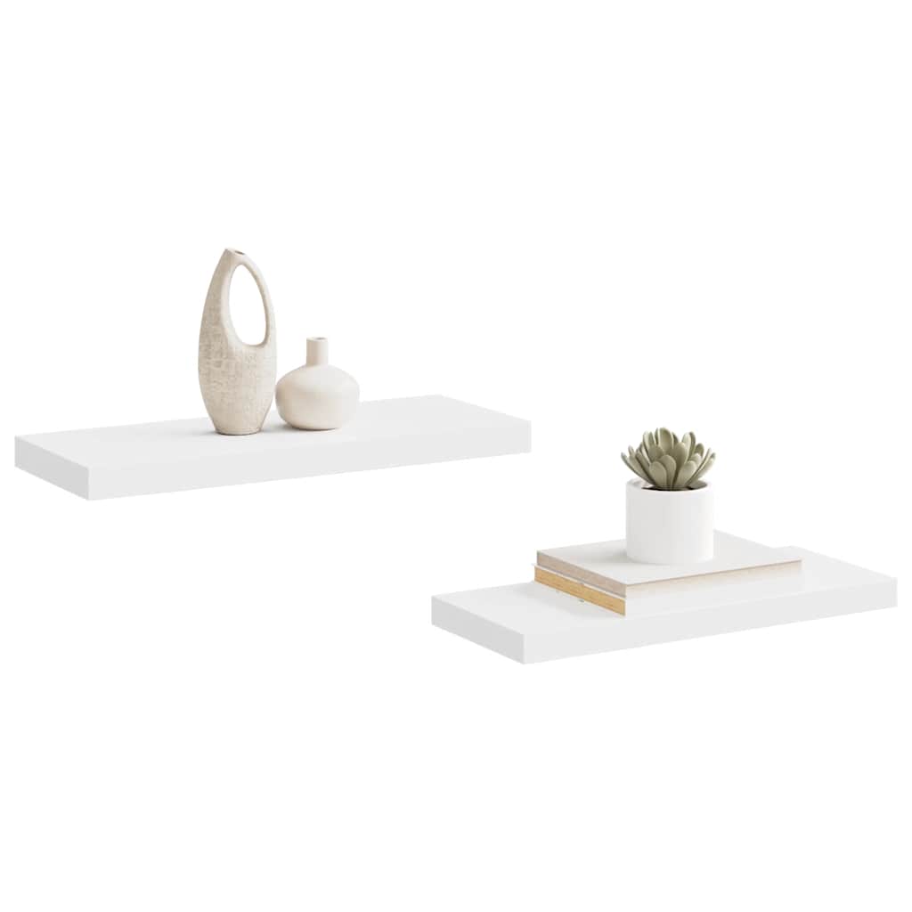 Floating Wall Shelves 2 pcs White 60x23.5x3.8 cm MDF