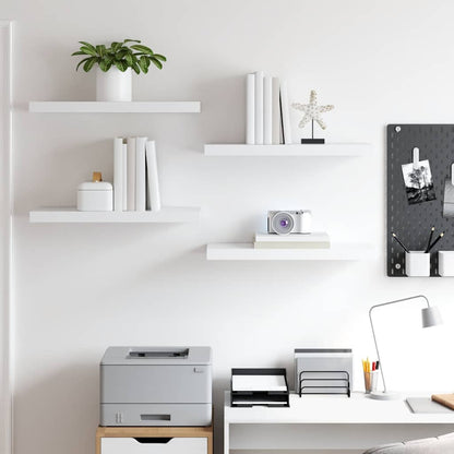 Floating Wall Shelves 4 pcs White 60x23.5x3.8 cm MDF
