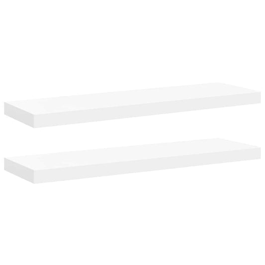 Floating Wall Shelves 2 pcs White 80x23.5x3.8 cm MDF