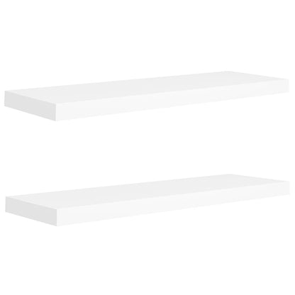 Floating Wall Shelves 2 pcs White 80x23.5x3.8 cm MDF