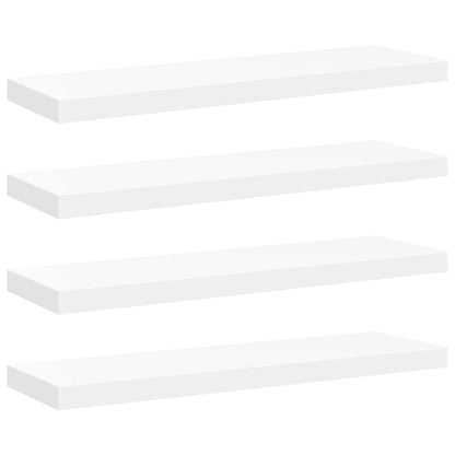 Floating Wall Shelves 4 pcs White 80x23.5x3.8 cm MDF