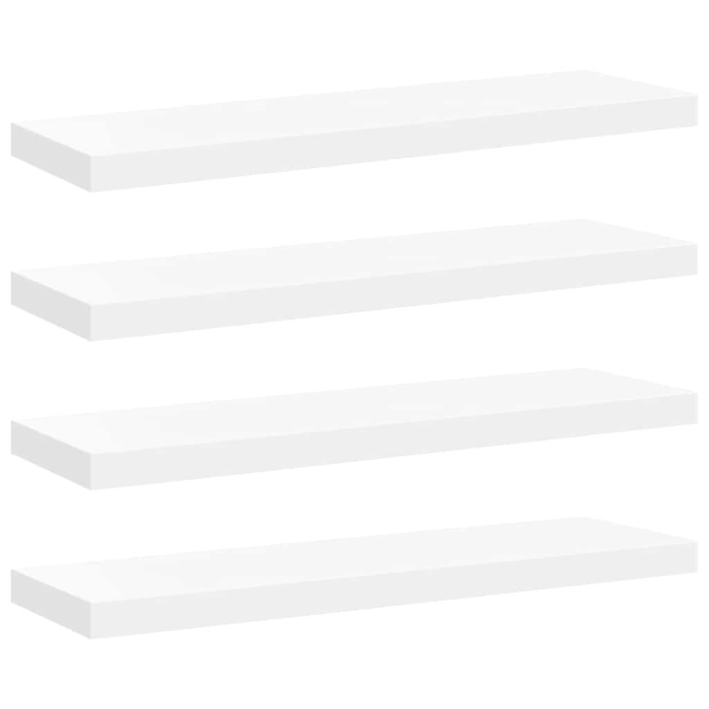 Floating Wall Shelves 4 pcs White 80x23.5x3.8 cm MDF