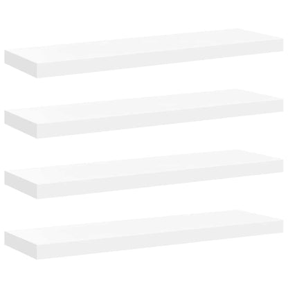 Floating Wall Shelves 4 pcs White 80x23.5x3.8 cm MDF