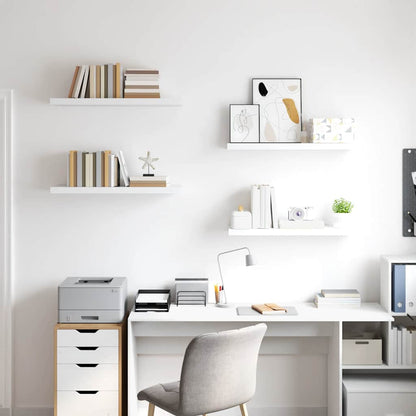 Floating Wall Shelves 4 pcs White 80x23.5x3.8 cm MDF