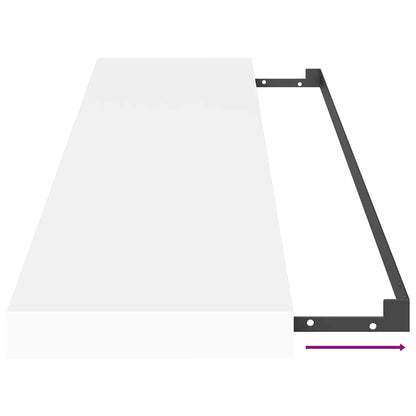 Floating Wall Shelf White 90x23.5x3.8 cm MDF