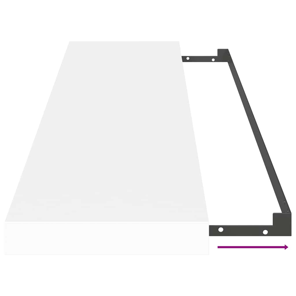 Floating Wall Shelves 2 pcs White 90x23.5x3.8 cm MDF