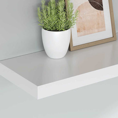 Floating Wall Shelf White 120x23.5x3.8 cm MDF