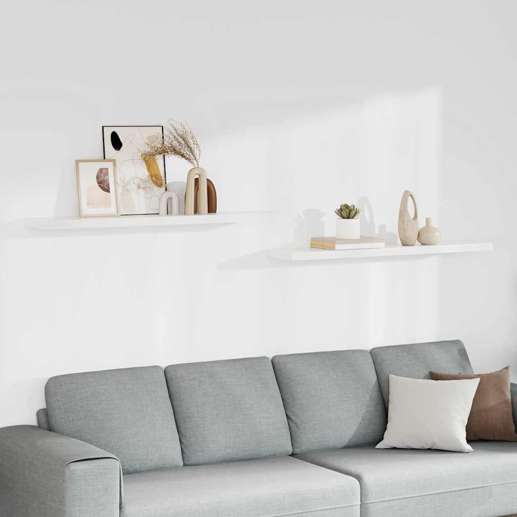 Floating Wall Shelves 2 pcs White 120x23.5x3.8 cm MDF