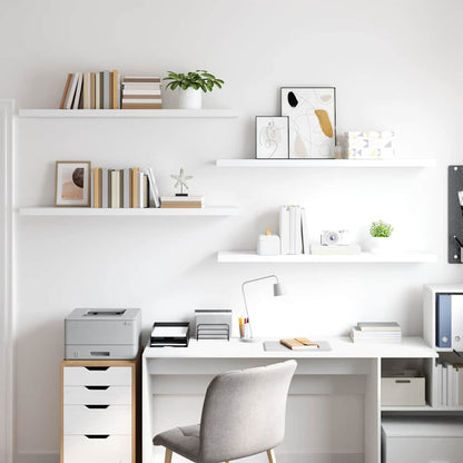 Floating Wall Shelves 4 pcs White 120x23.5x3.8 cm MDF
