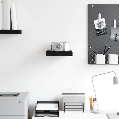 Floating Wall Shelf Black 23x23.5x3.8 cm MDF