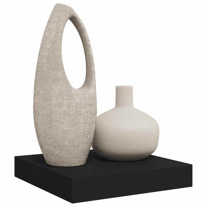 Floating Wall Shelf Black 23x23.5x3.8 cm MDF