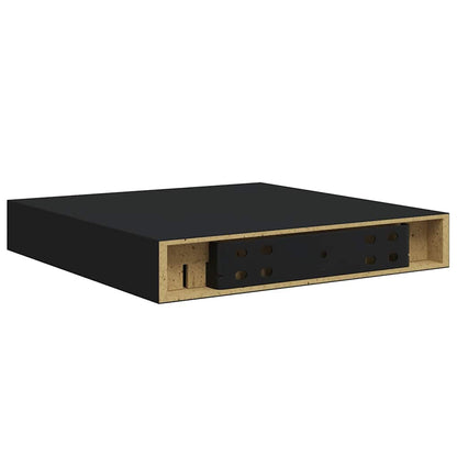 Floating Wall Shelf Black 23x23.5x3.8 cm MDF