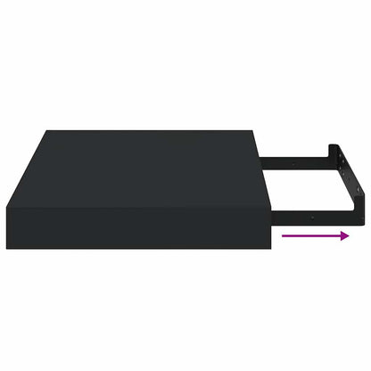 Floating Wall Shelf Black 23x23.5x3.8 cm MDF