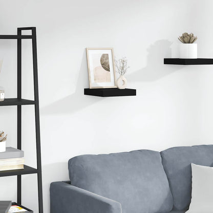 Floating Wall Shelf Black 23x23.5x3.8 cm MDF